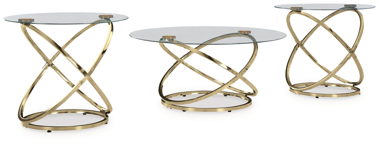 Crimonti - Champagne - Occasional Table Set (Set of 3) by Signature Design by Ashley® | Bel Furniture