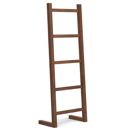 Bray - Bath Towel And Blanket Ladder Shelf - Natural Walnut by Simpli-Home | Bel Furniture