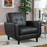 Aaron - Upholstered Track Arm Tufted Accent Chair - Black by CoasterEssence | Bel Furniture