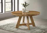 Danvers - Round Wood Dining Table - Brown Oak by Coaster Fine Furniture | Bel Furniture