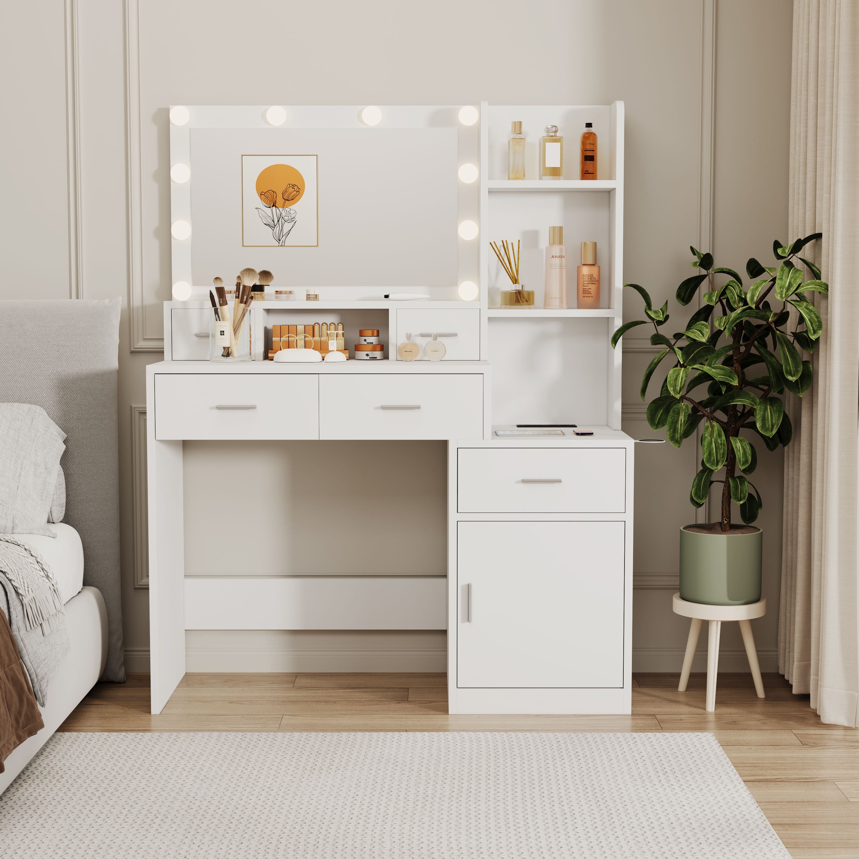 Newly Designed Smart Mirror Dressing Table With Drawers And Storage Cabinet, Dressing Table With Dressing Pad For Bedroom, Dressing Room