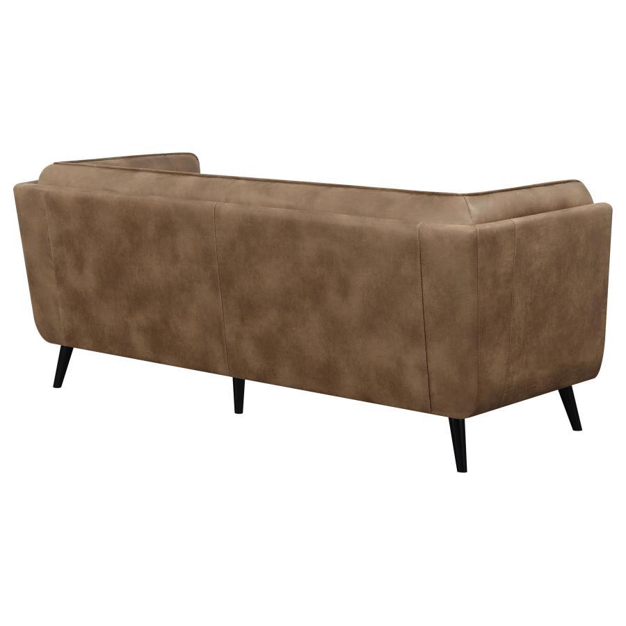 Thatcher - Upholstered Tuxedo Arm Tufted Sofa - Brown