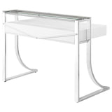Gemma - 2-Drawer Writing Desk - White High Gloss by CoasterEssence | Bel Furniture