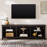 Modern Transitional 3 Shelf Open Storage 70" TV Stand For 80" TVs by Walker Edison | Bel Furniture