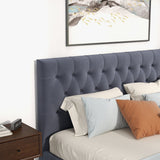 Donald - Mid-Century Modern Upholstered Platform Bed