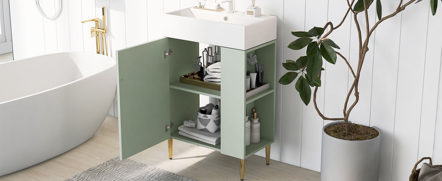 Bathroom Vanity, Combo Cabinet, Bathroom Storage Cabinet, Single Ceramic Sink