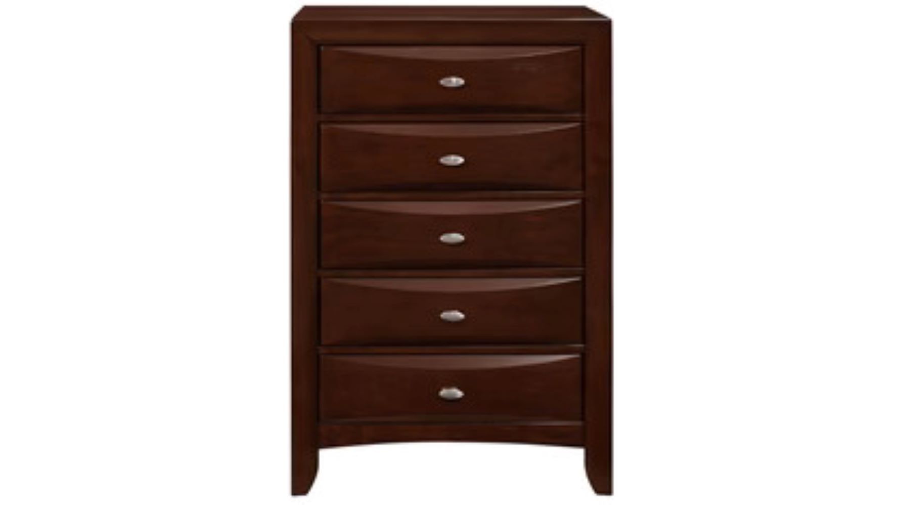 Solid Wood Five Drawer Chest - Espresso