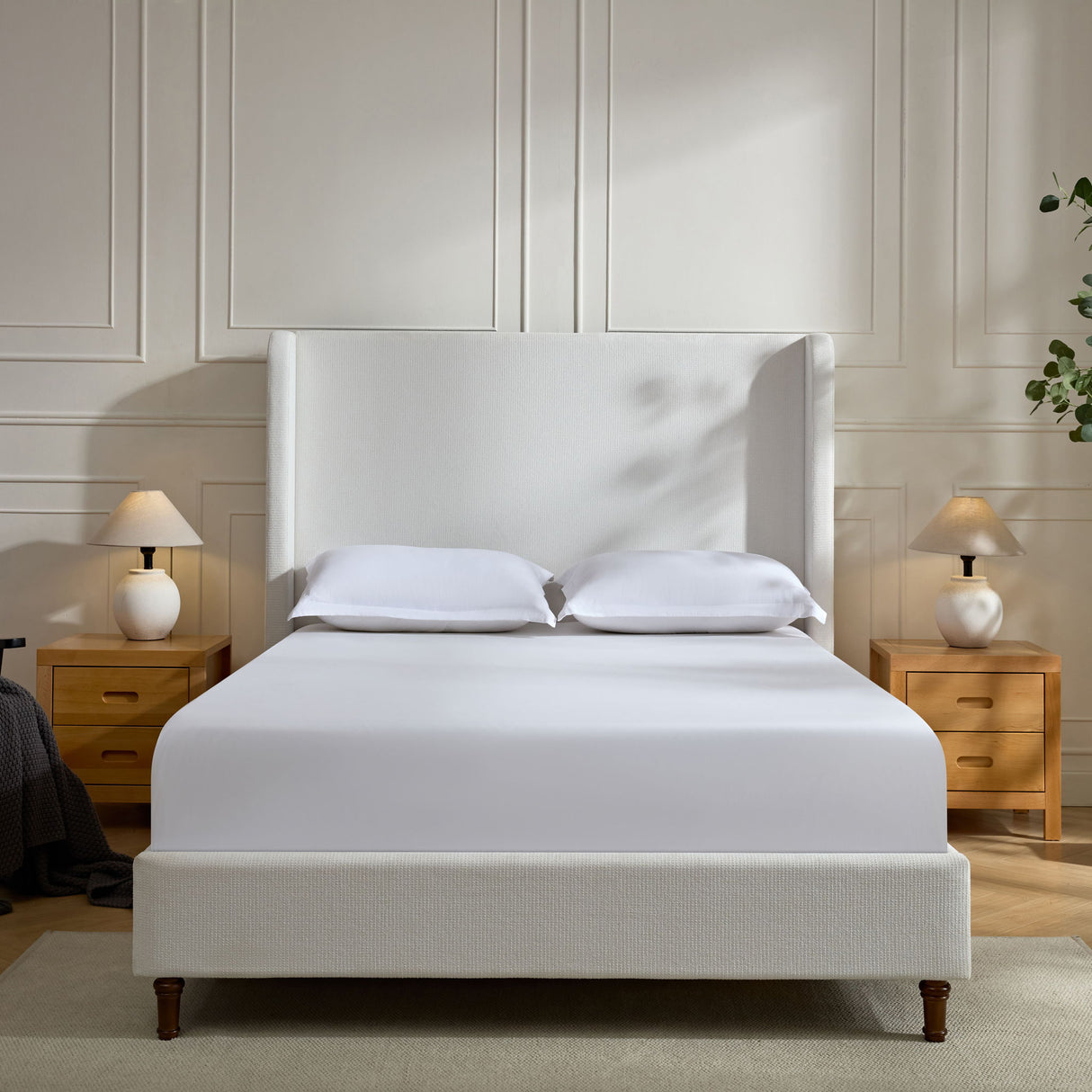 Harper - Tall Headboard Upholstered Bed / High Headboard / Elegant Simplicity / No Box Spring Needed