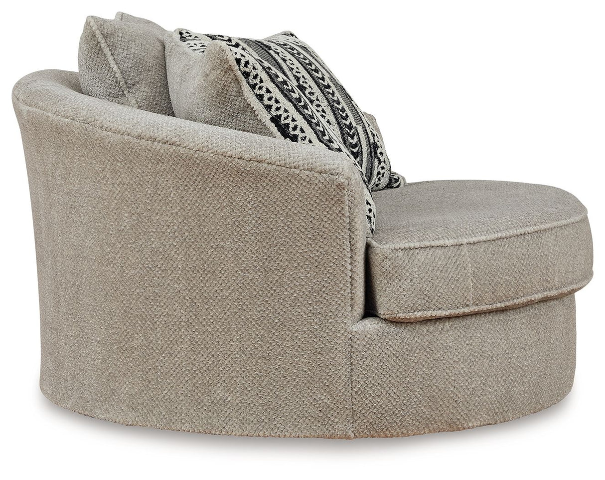 Calnita - Sisal - Oversized Swivel Accent Chair by Benchcraft® | Bel Furniture
