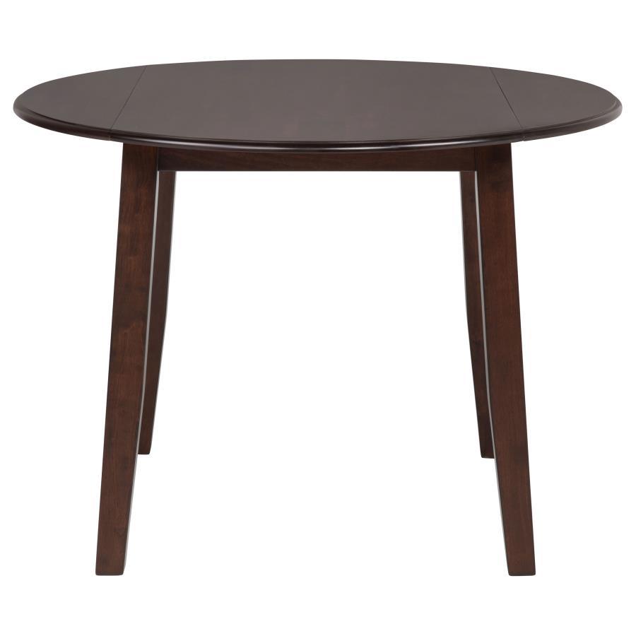 Barton - 5 Piece Round Wood Dining Table Set - Dark Brown