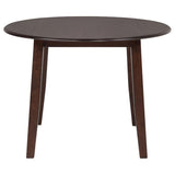Barton - 5 Piece Round Wood Dining Table Set - Dark Brown