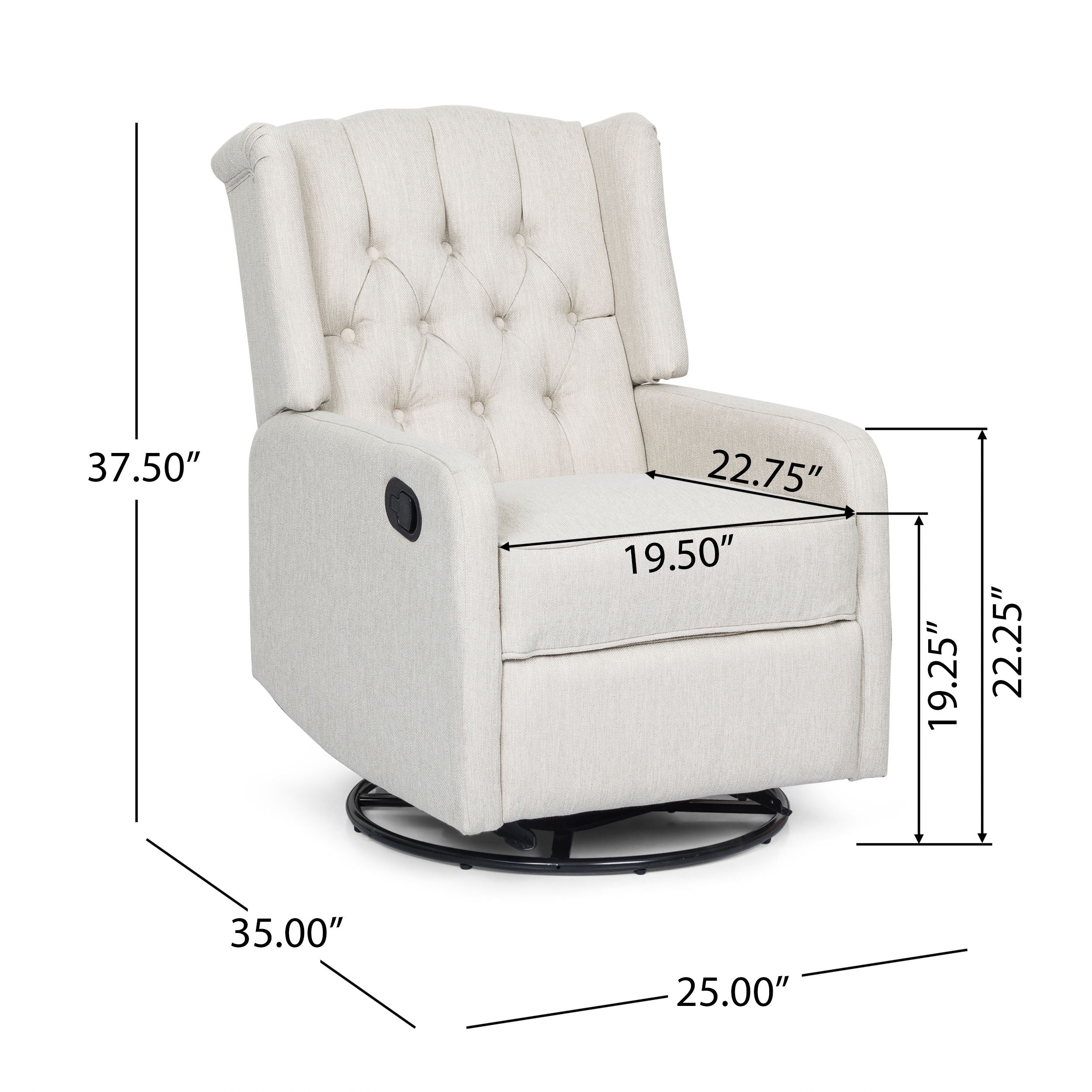 Classic Design, Manual Recliner Chair With 360 Degree Swivel