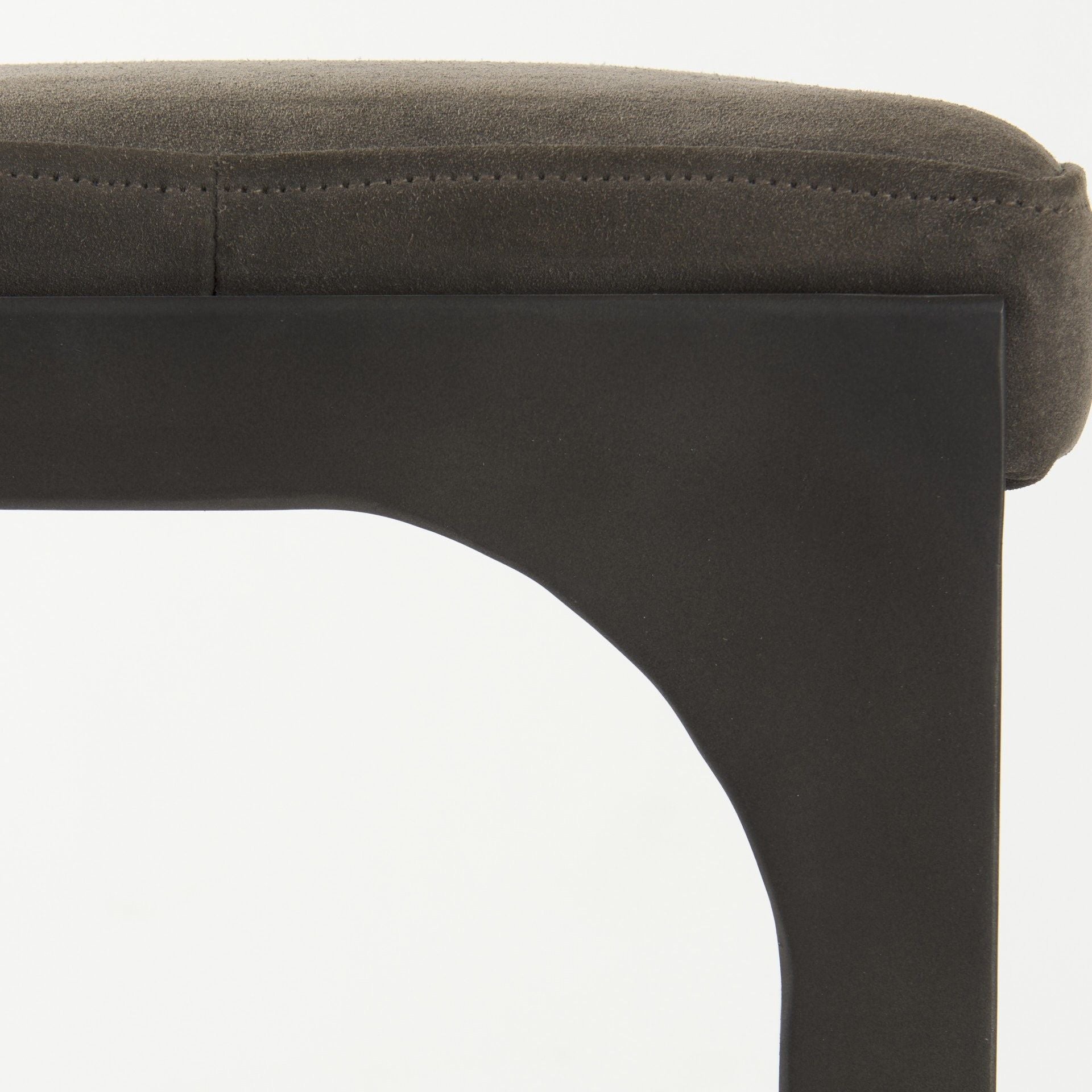 Leather And Iron Backless Bar Chair - Brown