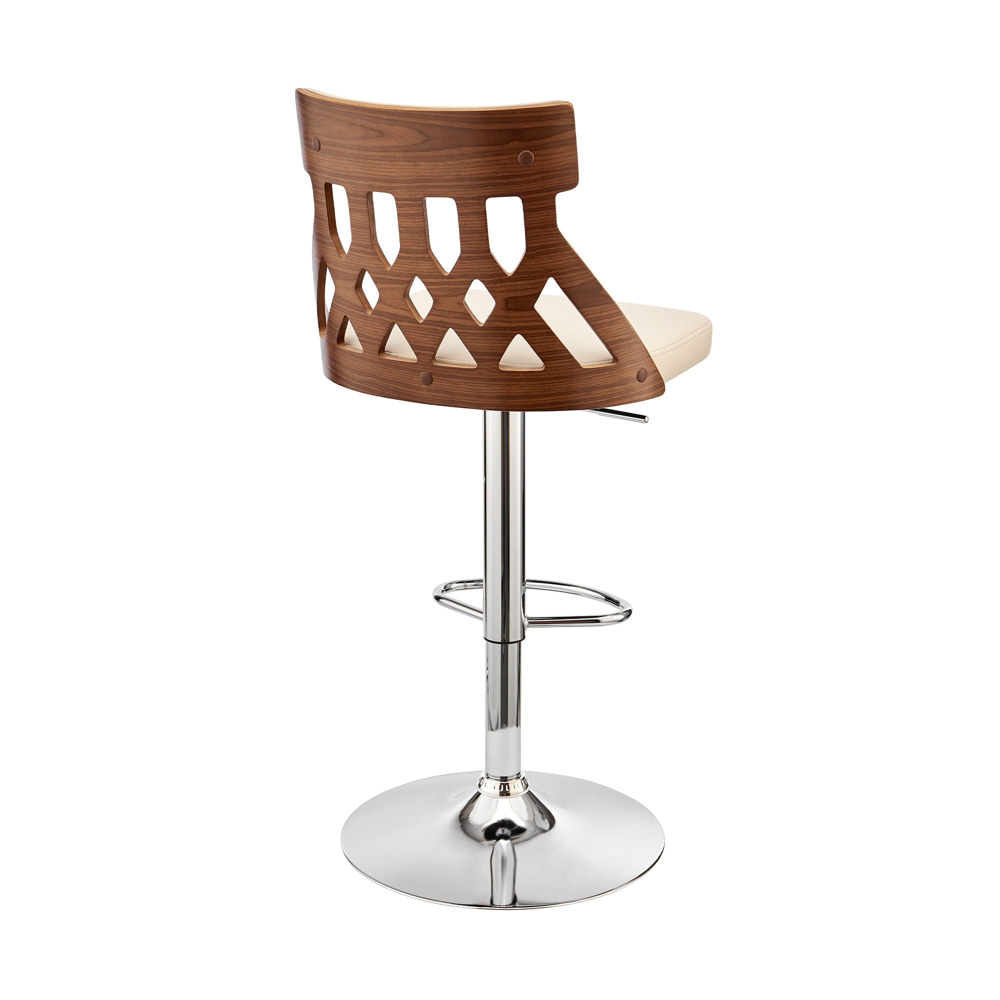 45" Swivel Adjustable Height Bar Chair - Cream / Silver