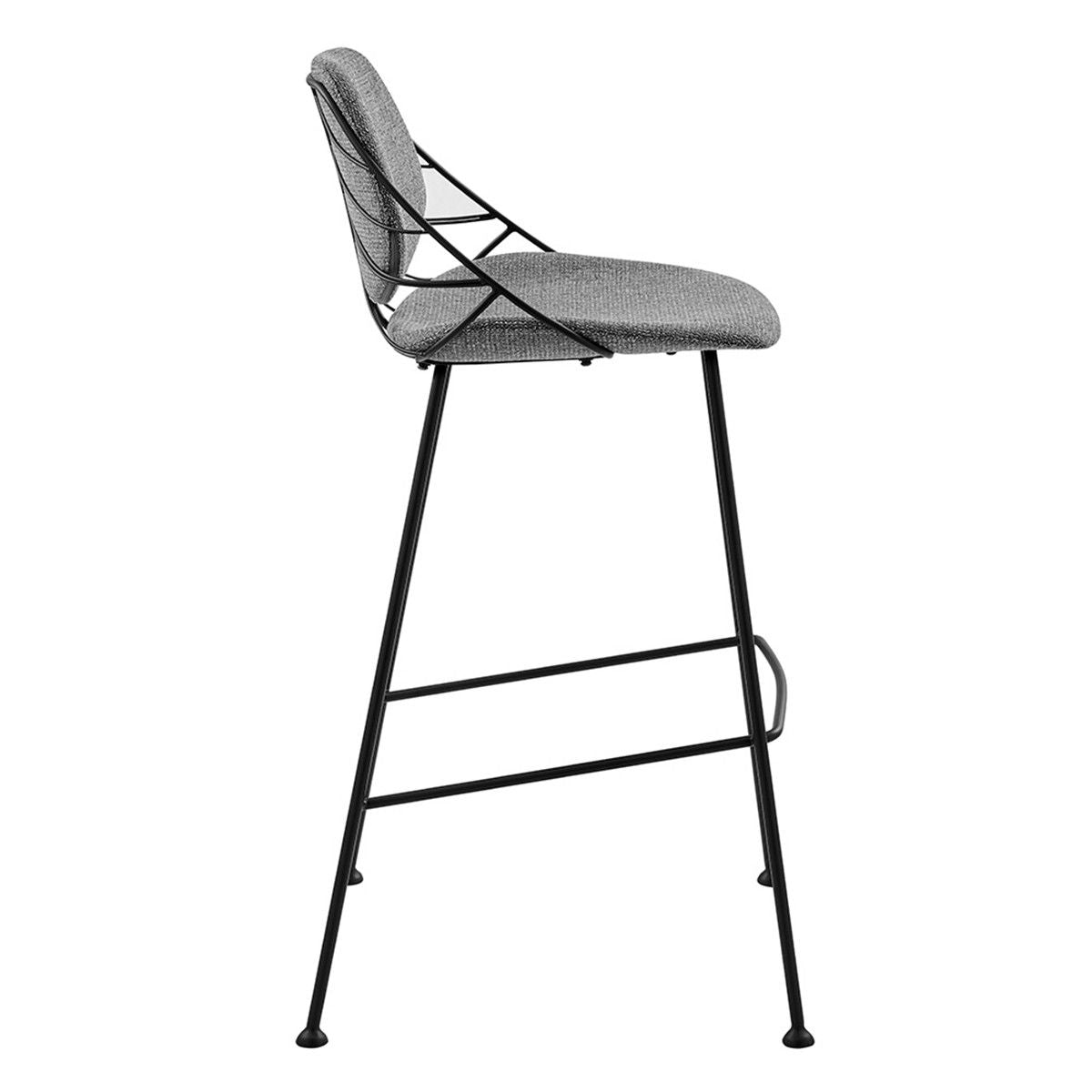 Steel Low Back Bar Height Bar Chairs (Set of 2) - Light Gray / Black