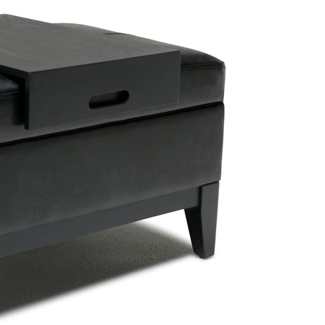 Oregon - Contemporary Storage Ottoman Bench With Tray - view 36