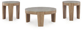Guystone - Light Brown - Occasional Table Set (Set of 3) by Signature Design by Ashley® | Bel Furniture