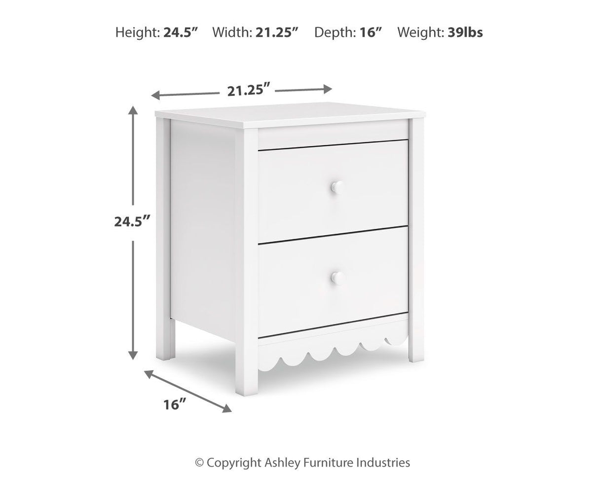 Hallityn - White - Two Drawer Night Stand by Signature Design by Ashley® | Bel Furniture
