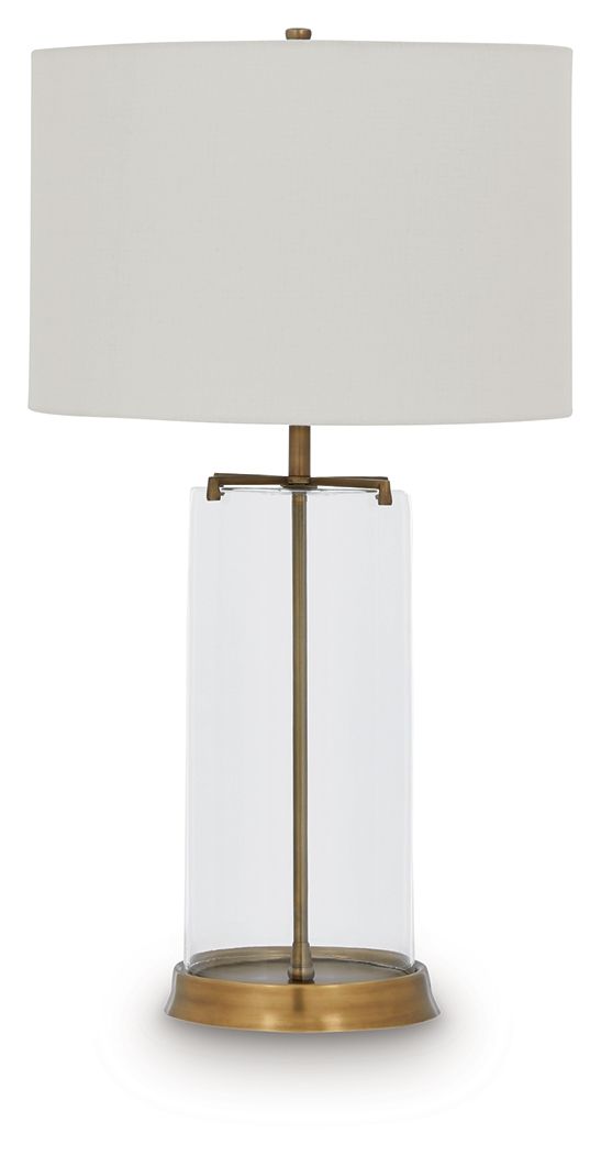 Gizeh Glass Table Lamp Clear and Gold Finish