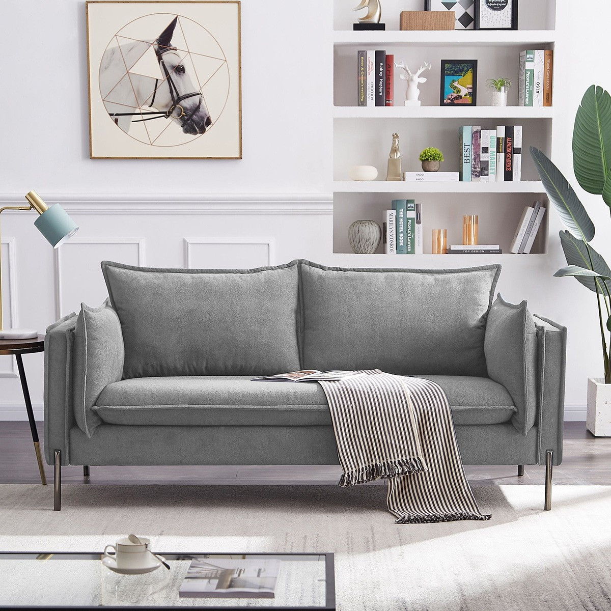 Black Legs Sofa - Gray