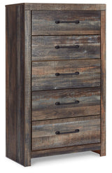 Drystan - Five Drawer Chest - Brown / Beige