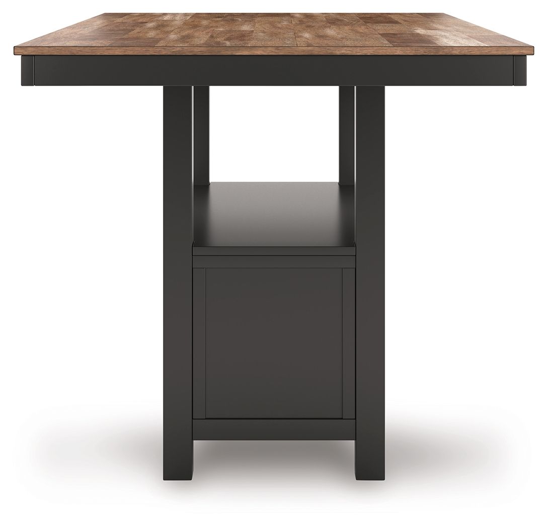 Wildenauer - Brown / Black - Rectangular Dining Room Counter Table