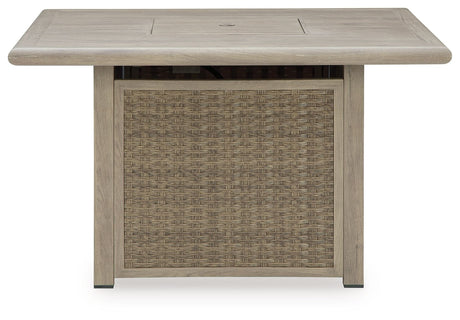 Cliff Trails - Beige - Square Fire Pit Table by Signature Design by Ashley® | Bel Furniture