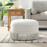 Yolanda - Round Upholstered Accent Ottoman by Jennifer Taylor Home | Bel Furniture