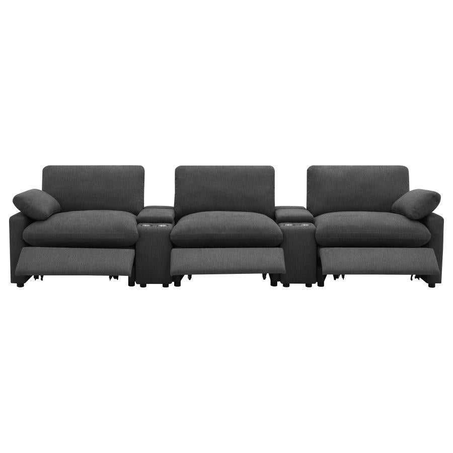Collins - 5-Piece Power Reclining Home Theater Seating by Coaster Fine Furniture | Bel Furniture