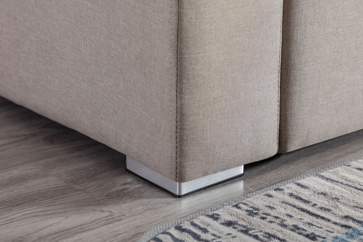 Nolan - Linen Fabric Sofa And Loveseat Living Room With Pillows And Interchangeable Legs by Lilola Home | Bel Furniture