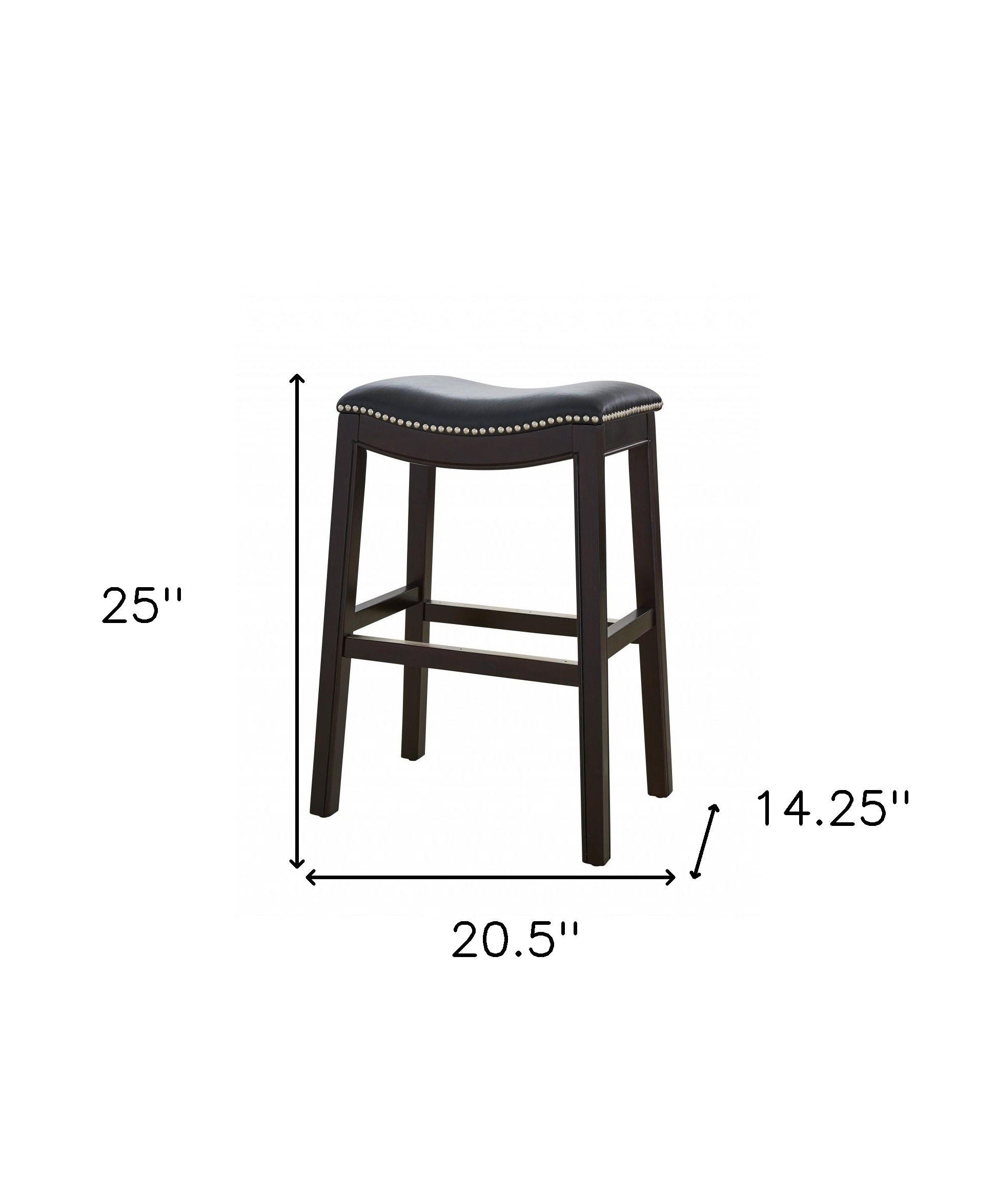 Solid Wood Backless Counter Height Bar Chair - Black / Espresso