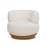 Fuji - 360 Swivel Low Barrel Back Accent Chair - Ivory White by Jennifer Taylor Home | Bel Furniture