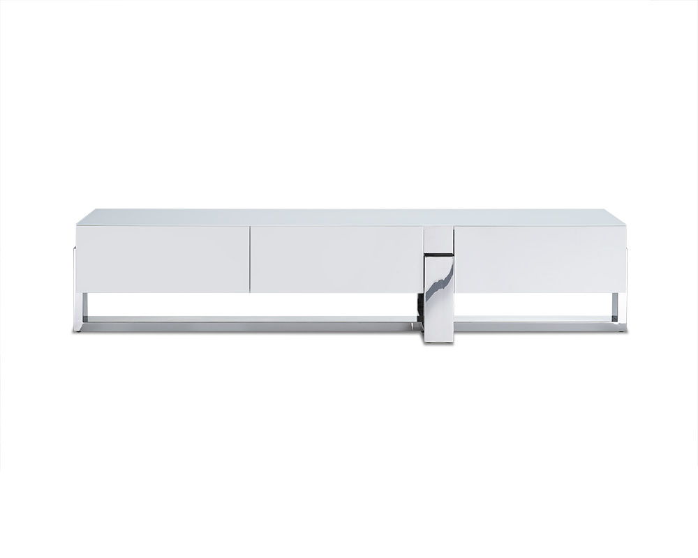 Stainless Steel TV Unit - White