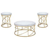 Elise - Round Mirror Top Coffee Table Set by Coaster Fine Furniture | Bel Furniture
