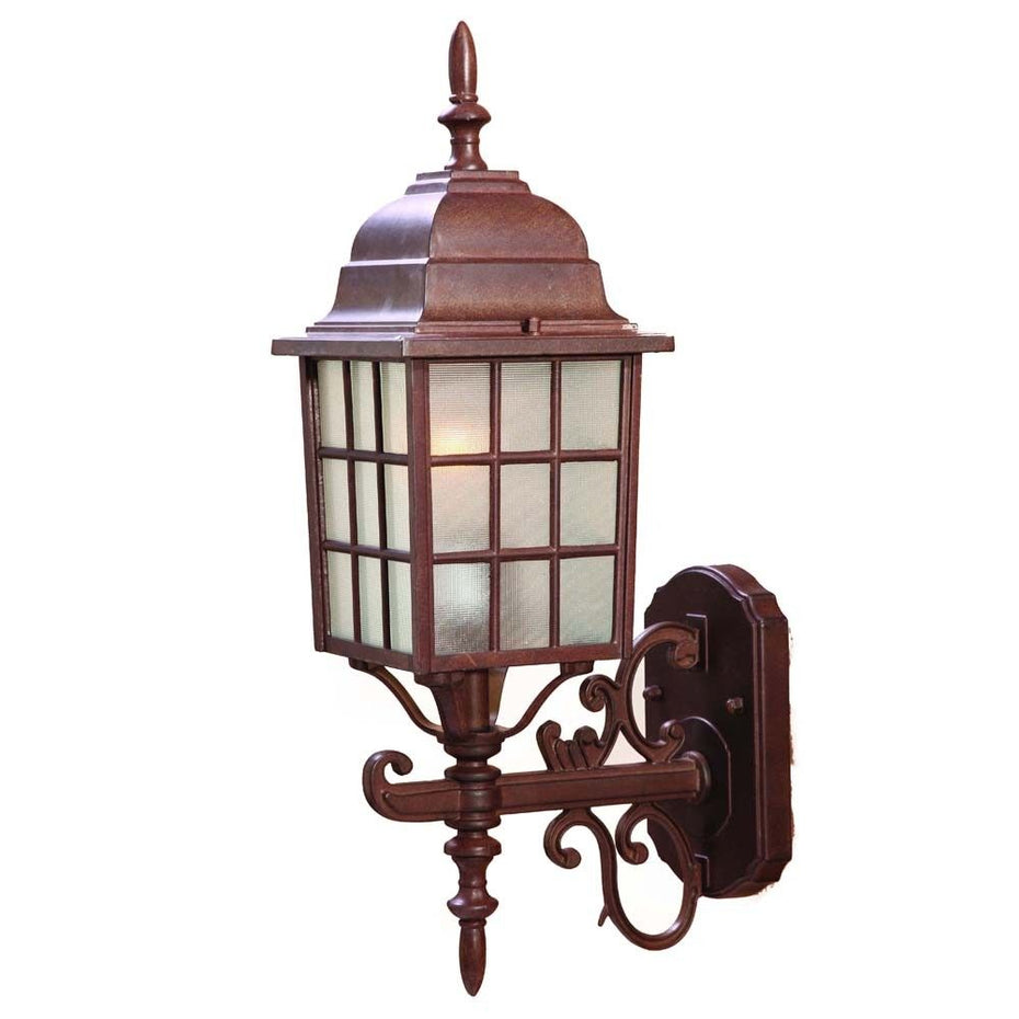 Window Pane Lantern Wall Sconce - Dark Brown