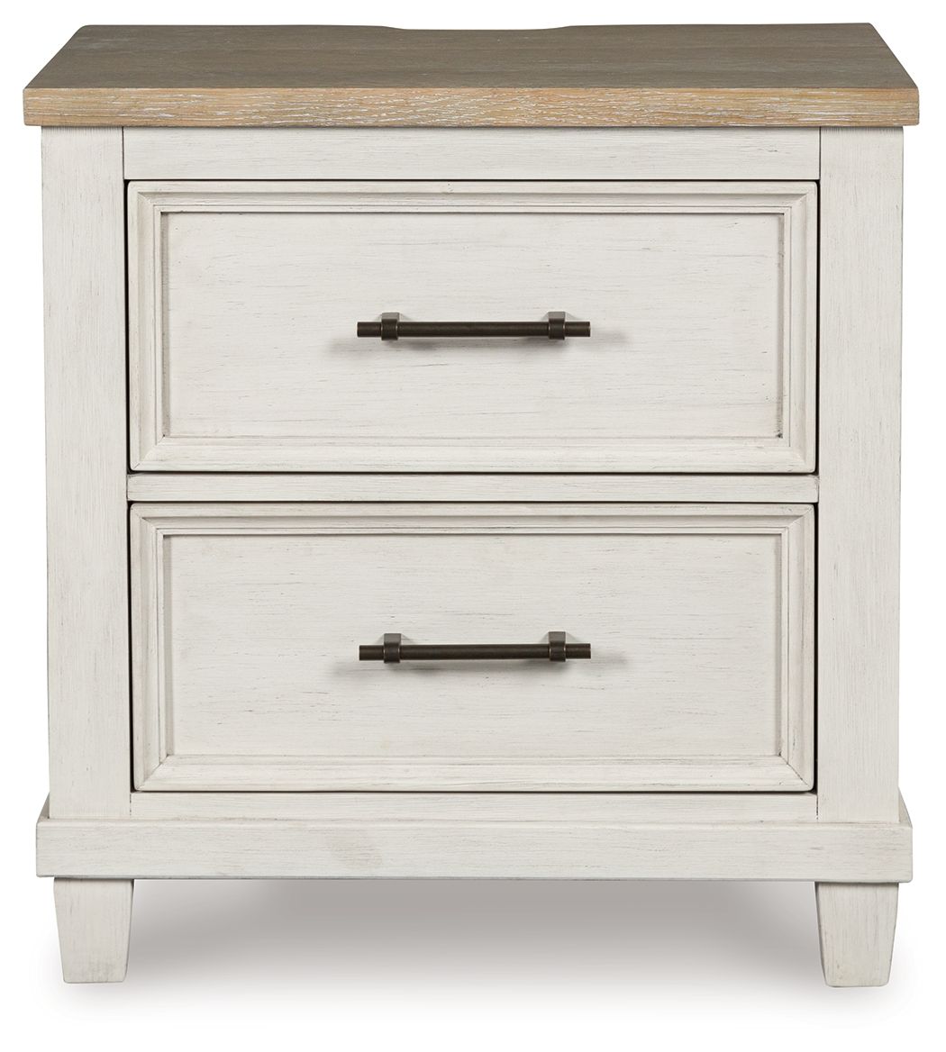 Shaybrock - Antique White / Brown - Two Drawer Night Stand by Benchcraft® | Bel Furniture