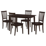 Gomez - 5 Piece Rectangular Dining Table Set - Cappuccino by CoasterEveryday | Bel Furniture