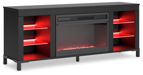 Cayberry - Black - TV Stand With Fireplace by Signature Design by Ashley® | Bel Furniture