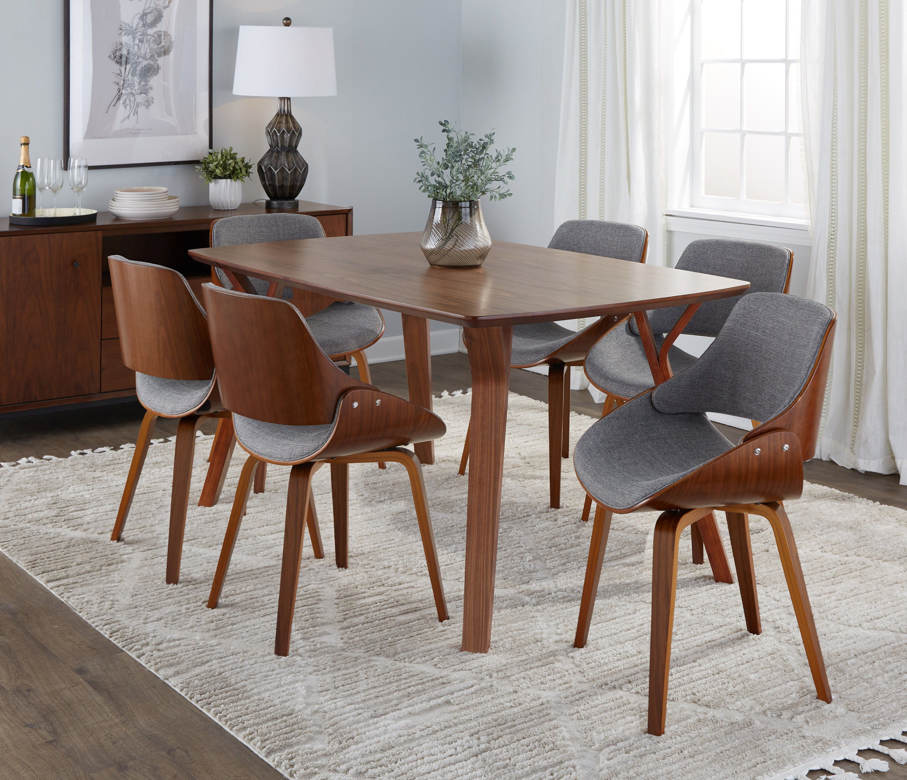 Folia Fabrizzi - 7 Piece Mid Century Modern Dining Set