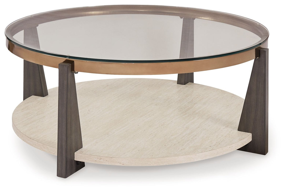 Frazwa - Multi - Round Cocktail Table by Signature Design by Ashley® | Bel Furniture