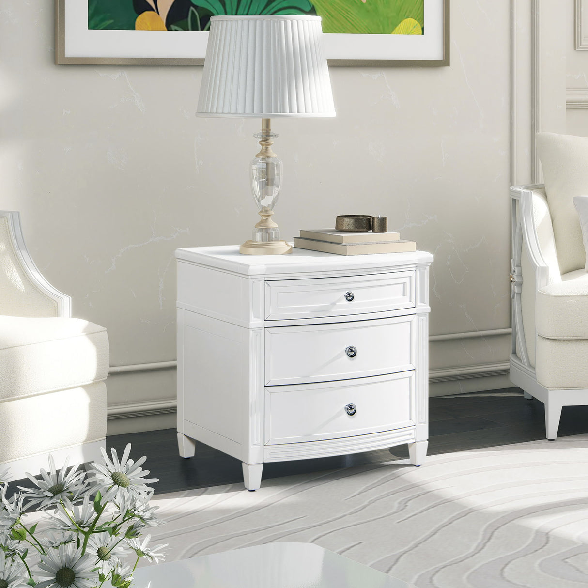 Dauphin - 3 Drawer Accent End Table by Jennifer Taylor Home | Bel Furniture