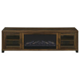 Havering - 71" TV Stand Fireplace Media Console - Dark Pine