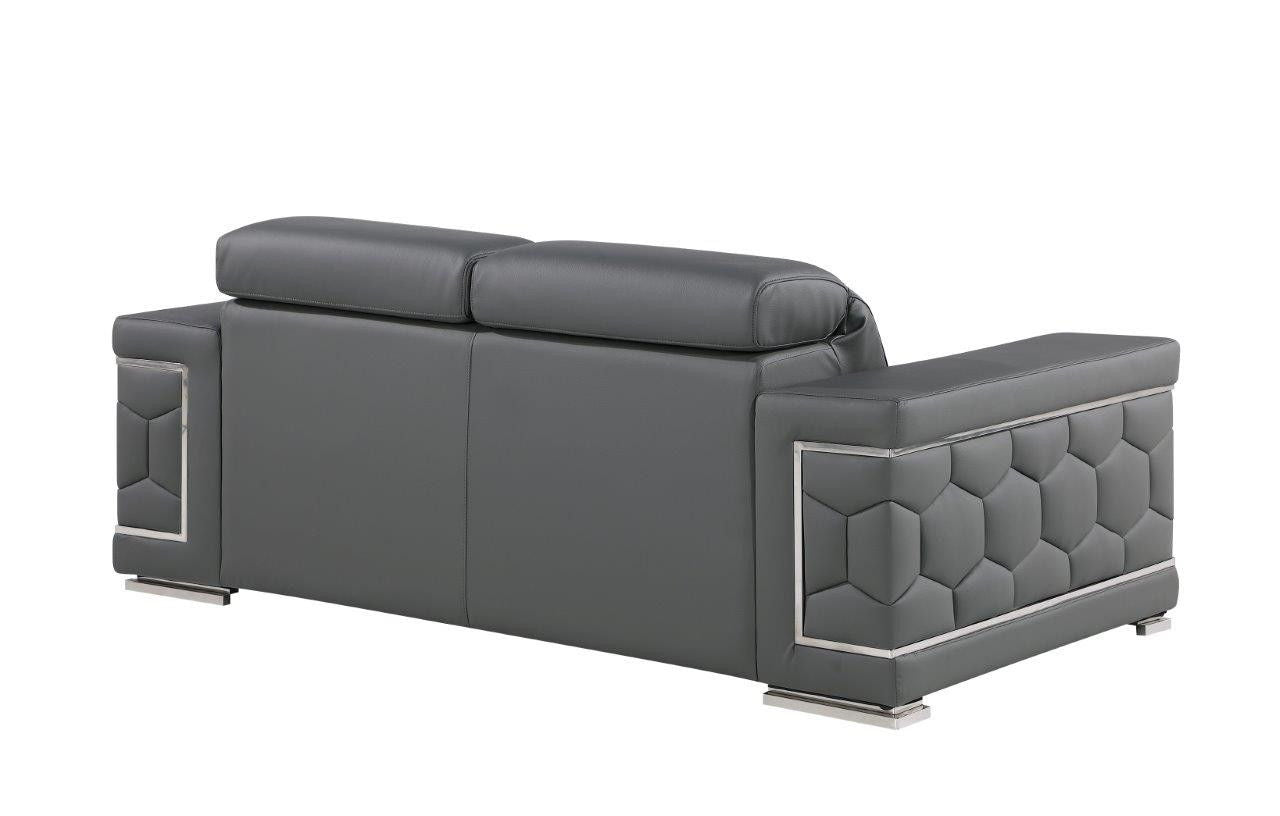 Genuine Love Seat Leather - Silver / Gray