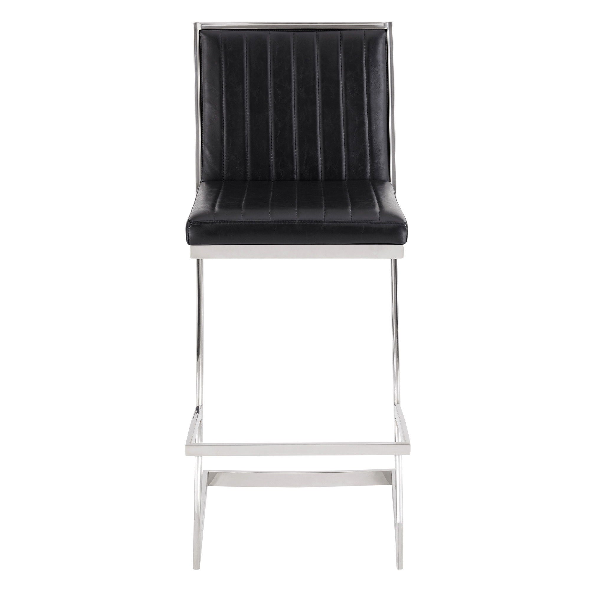 Low Back Bar Height Bar Chair - Black / Silver