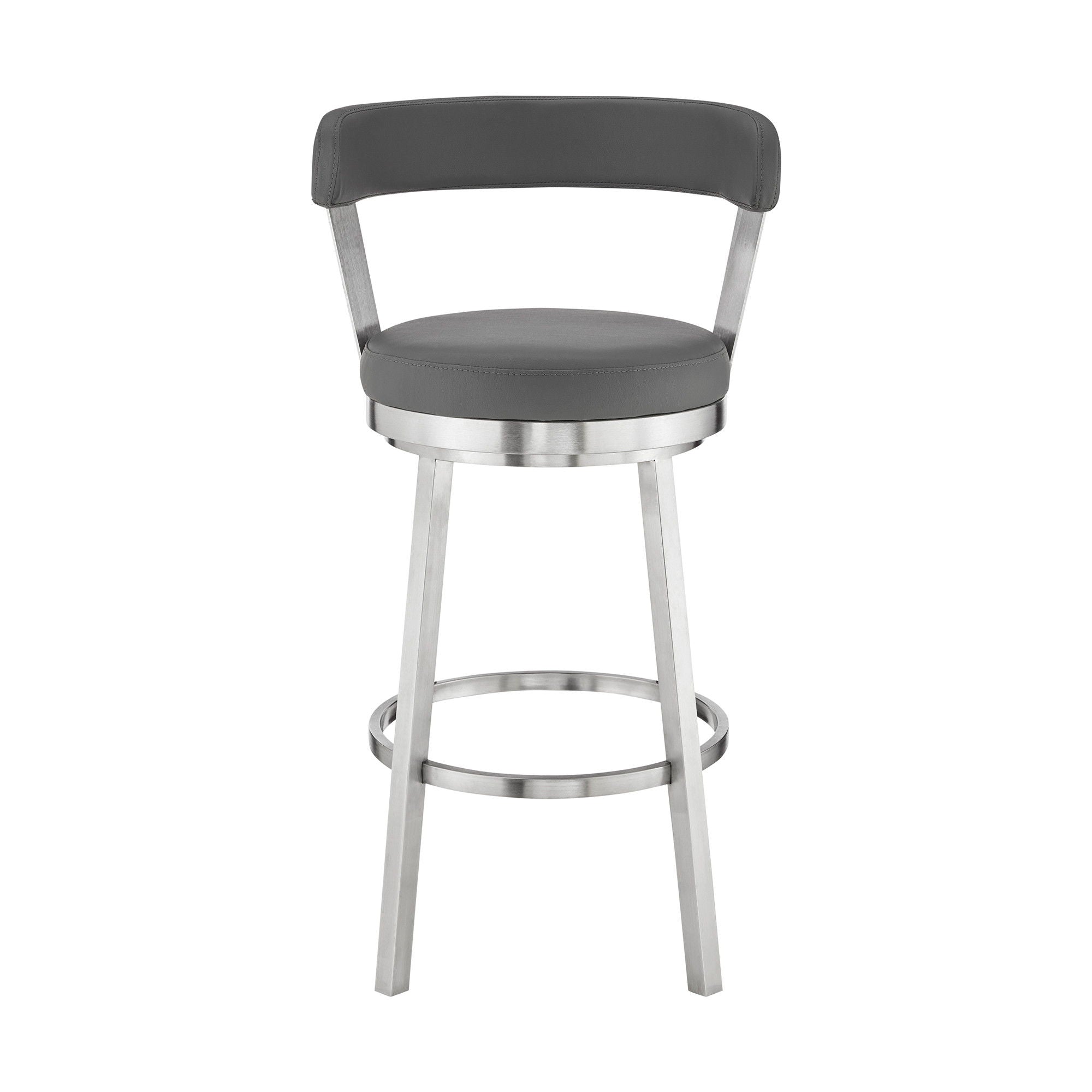 40" Swivel Backless Bar Height Bar Chair - Gray / Silver