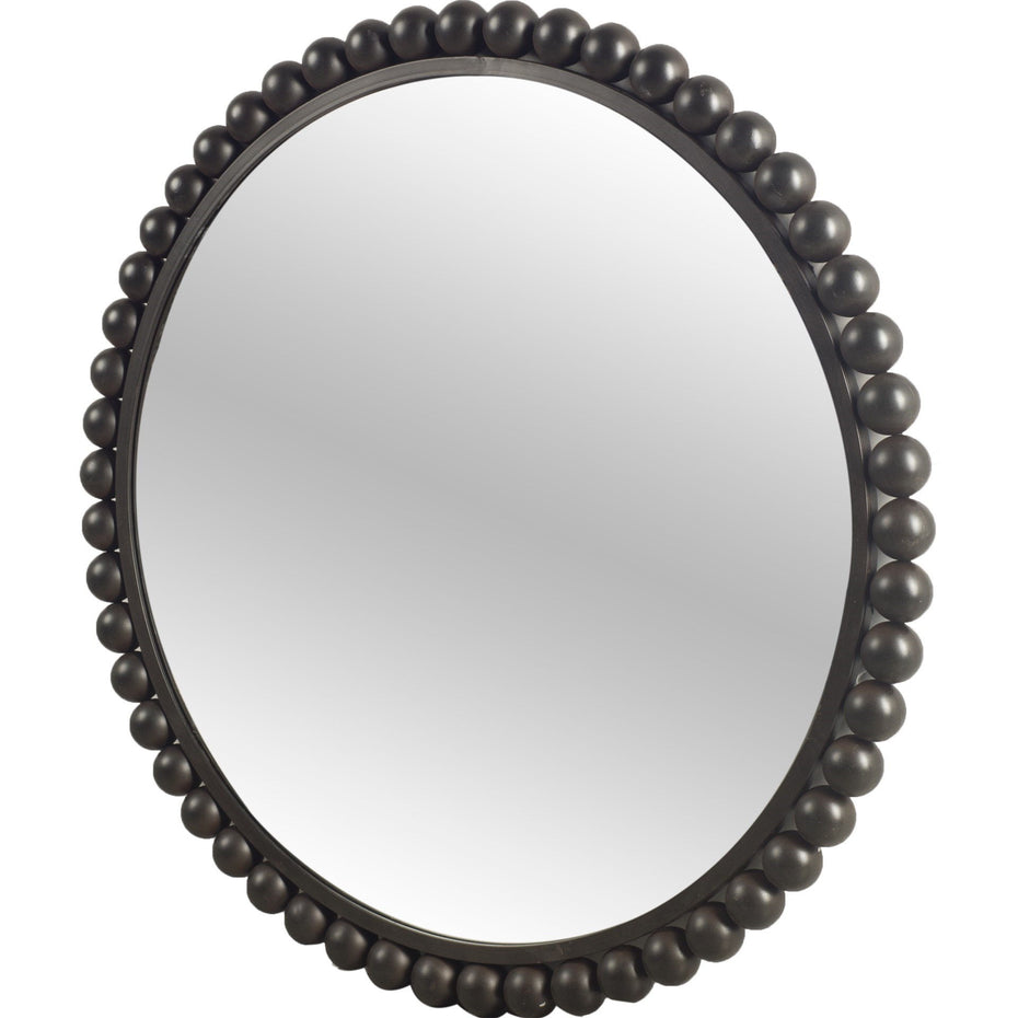 43" Round Metal Ball Frame Wall Mirror - Black