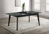 Crestmont - Extension Dining Table Faux Marble - Black by CoasterEssence | Bel Furniture