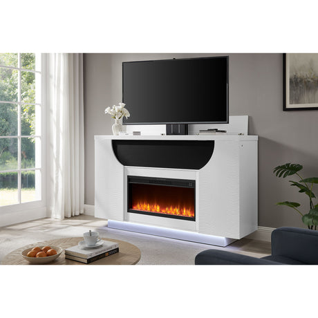 Aurora - Fireplace TV Lift With Adjustable Temperature And LED Colors - White - view 11