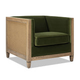 Georgia - Cane Tuxedo Armchair - Olive Green by Jennifer Taylor Home | Bel Furniture