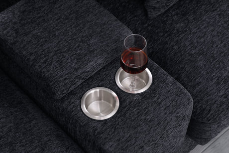Celine - Fabric Corner Sectional Sofa With Right-Facing Chaise, Cupholders, And Charging Ports - view 34